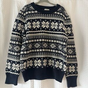 Crewcuts Boys Fair Isle Christmas Winter Sweater Navy